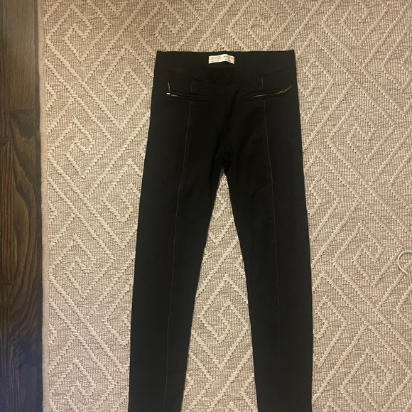 Zara Girls Black Leggings With Zipper Pockets - Picture 1 of 5
